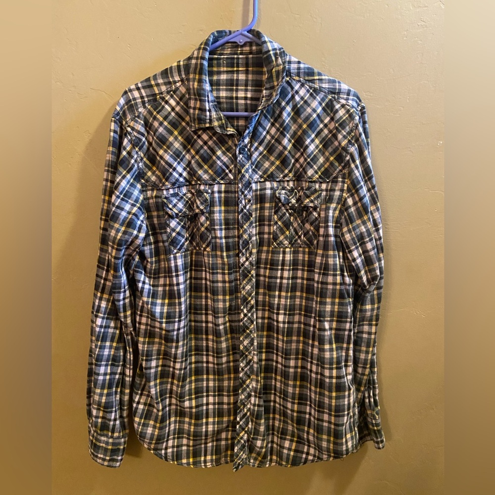 Urban Renewal Recycled Overdyed Boyfriend Cotton
Flannel Shirt Women S/M multi